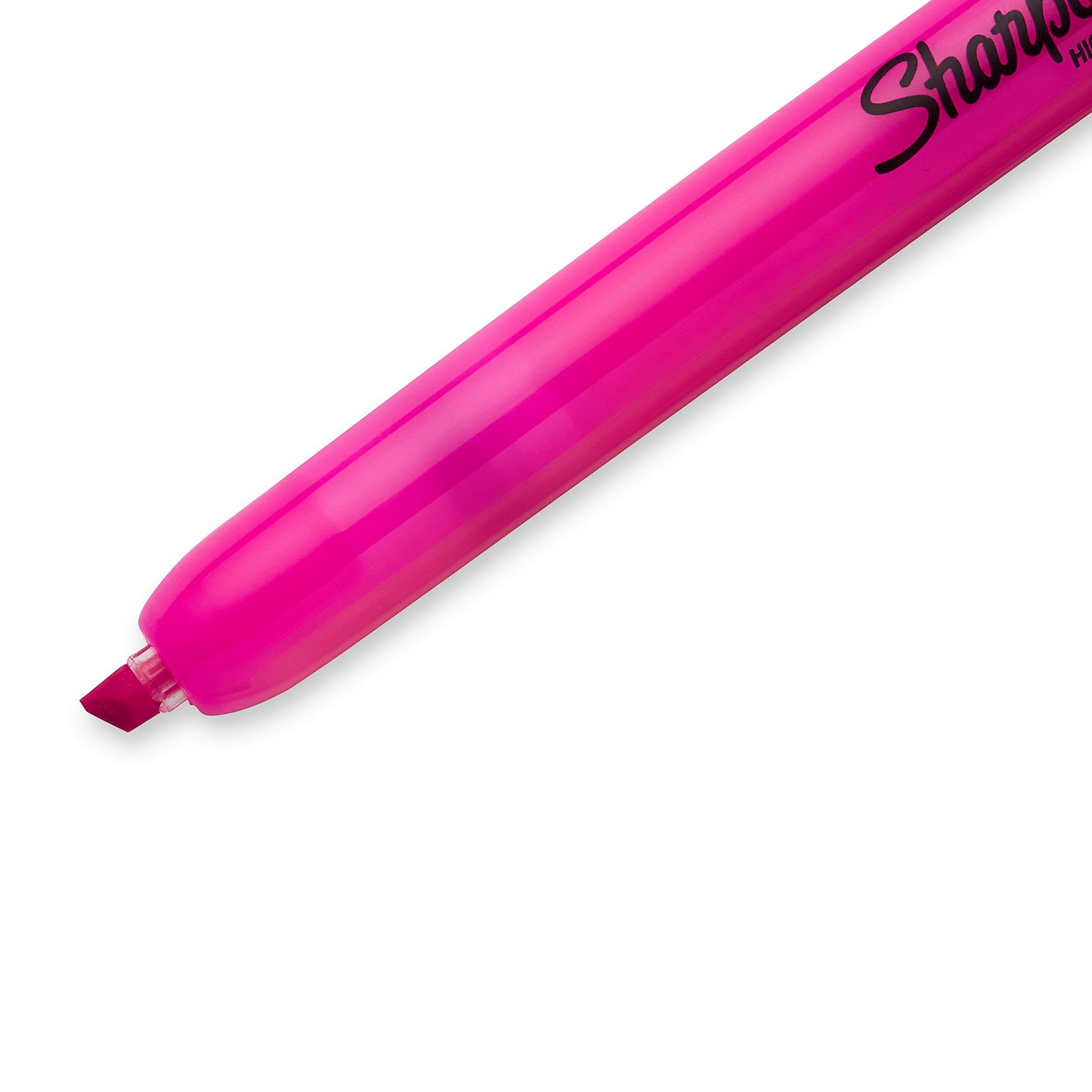 Sharpie Retractable Highlighter, Chisel Tip, Fluorescent Pink, Dozen