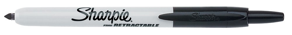 Sharpie Retractable Permanent Markers, Fine Tip, Black, 12/Pack