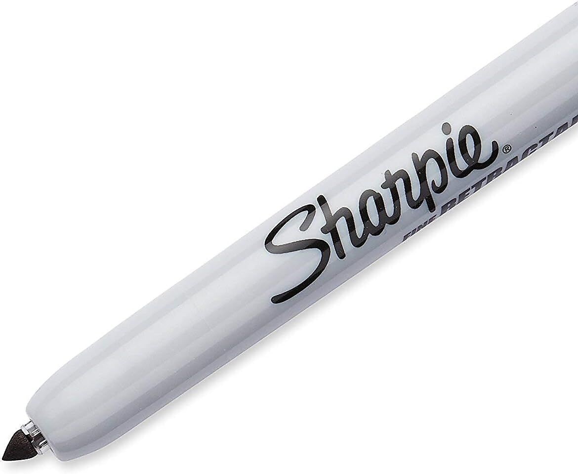 Sharpie Retractable Permanent Markers, Fine Tip, Black, 12/Pack