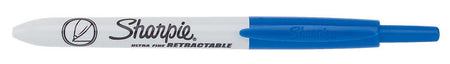 Sharpie Retractable Permanent Markers, Ultra Fine Tip, Blue, 12/Pack