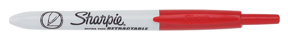 Sharpie Retractable Permanent Markers, Ultra Fine Tip, Red, 12/Pack