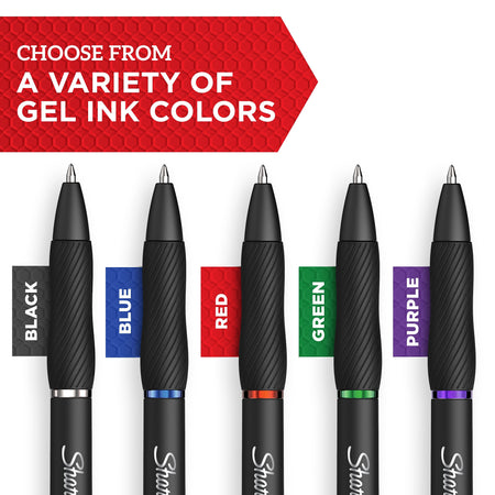 Sharpie S-Gel Retractable Gel Pen, Bold Point, Black Ink, 4/Pack