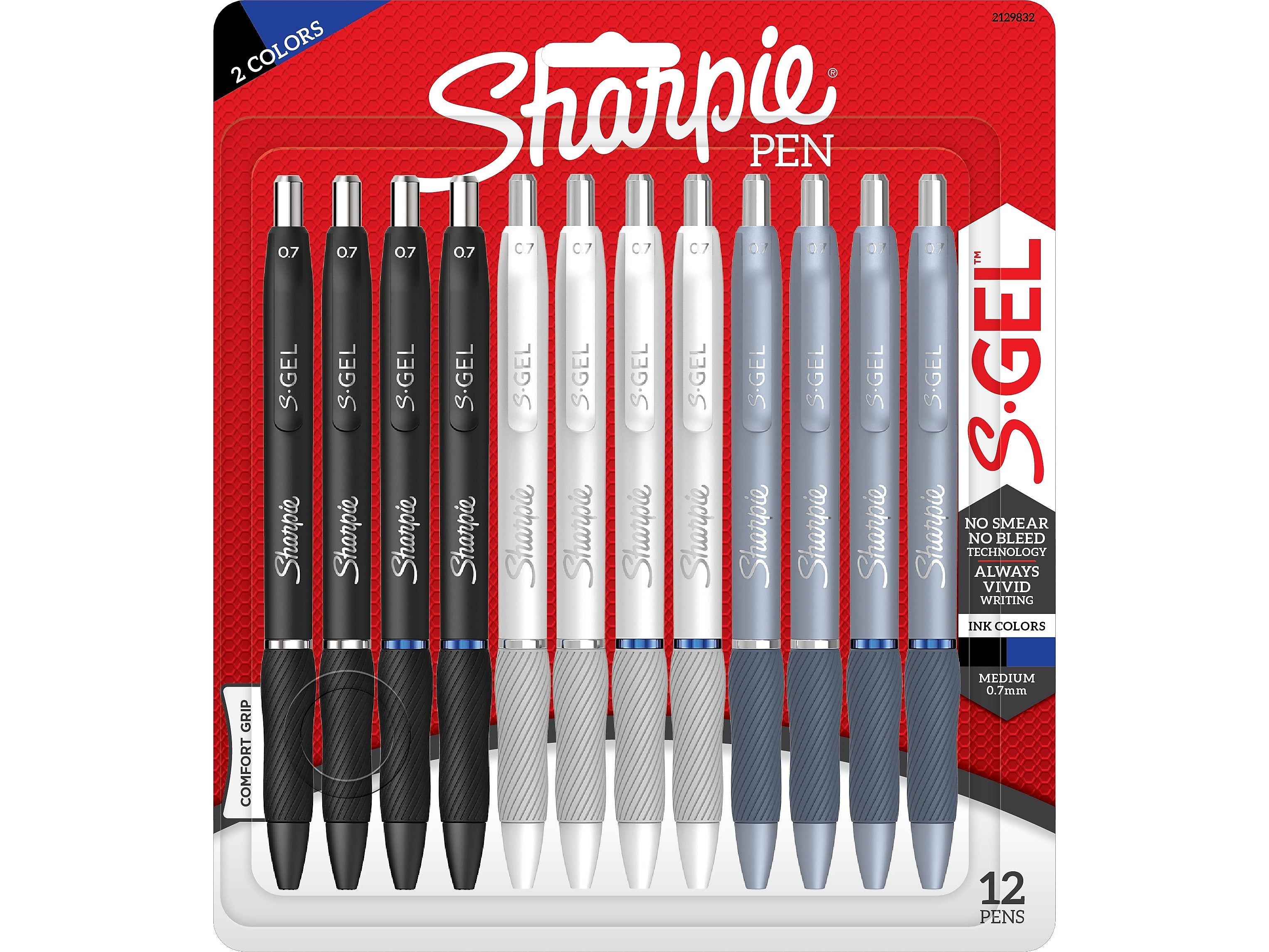 Sharpie S-Gel Retractable Gel Pen, Medium Point, Assorted Ink, Dozen