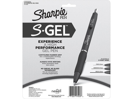 Sharpie S-Gel Retractable Gel Pen, Medium Point, Assorted Ink, Dozen