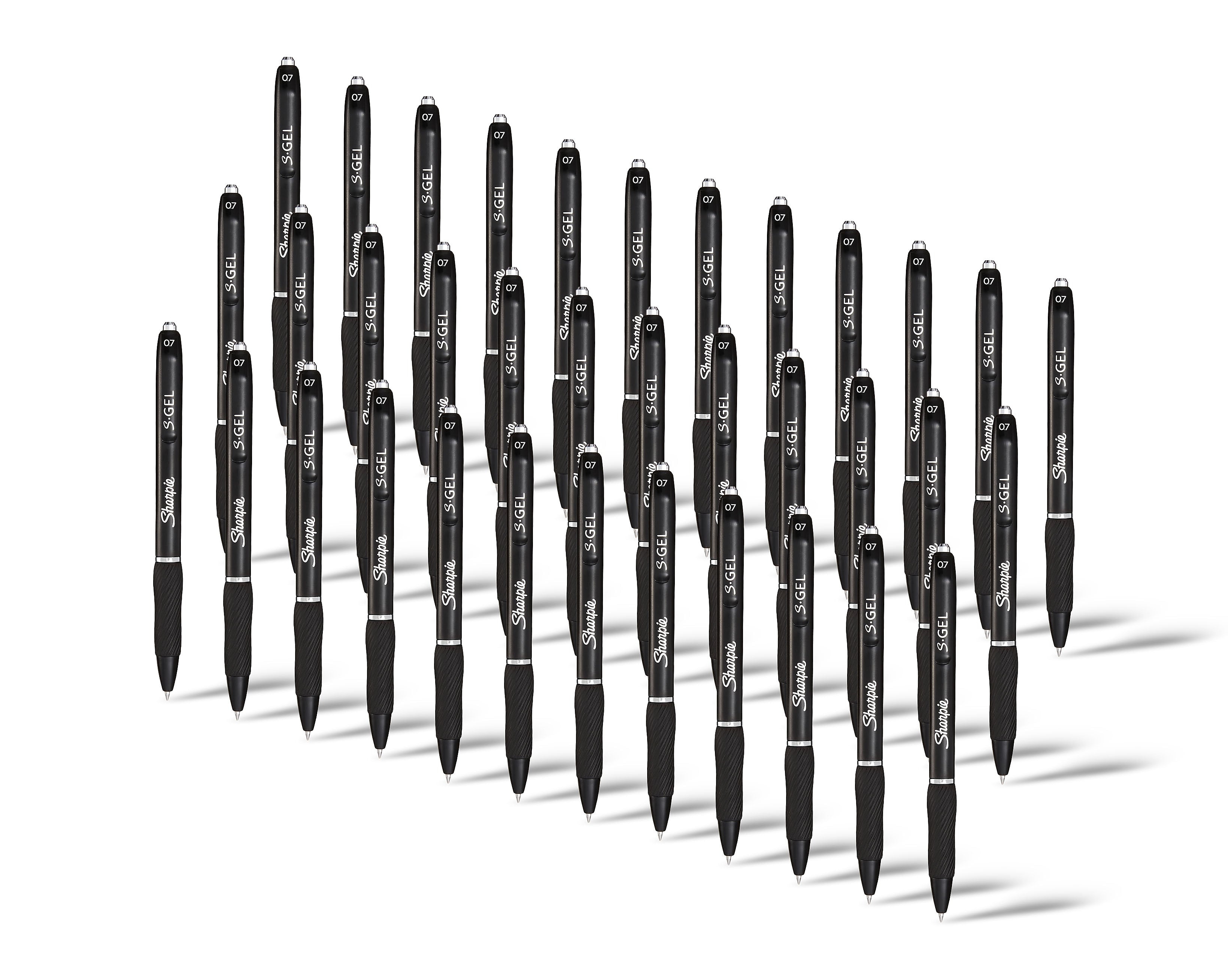 Sharpie S-Gel Retractable Gel Pen, Medium Point, Black Ink, 36/Pack