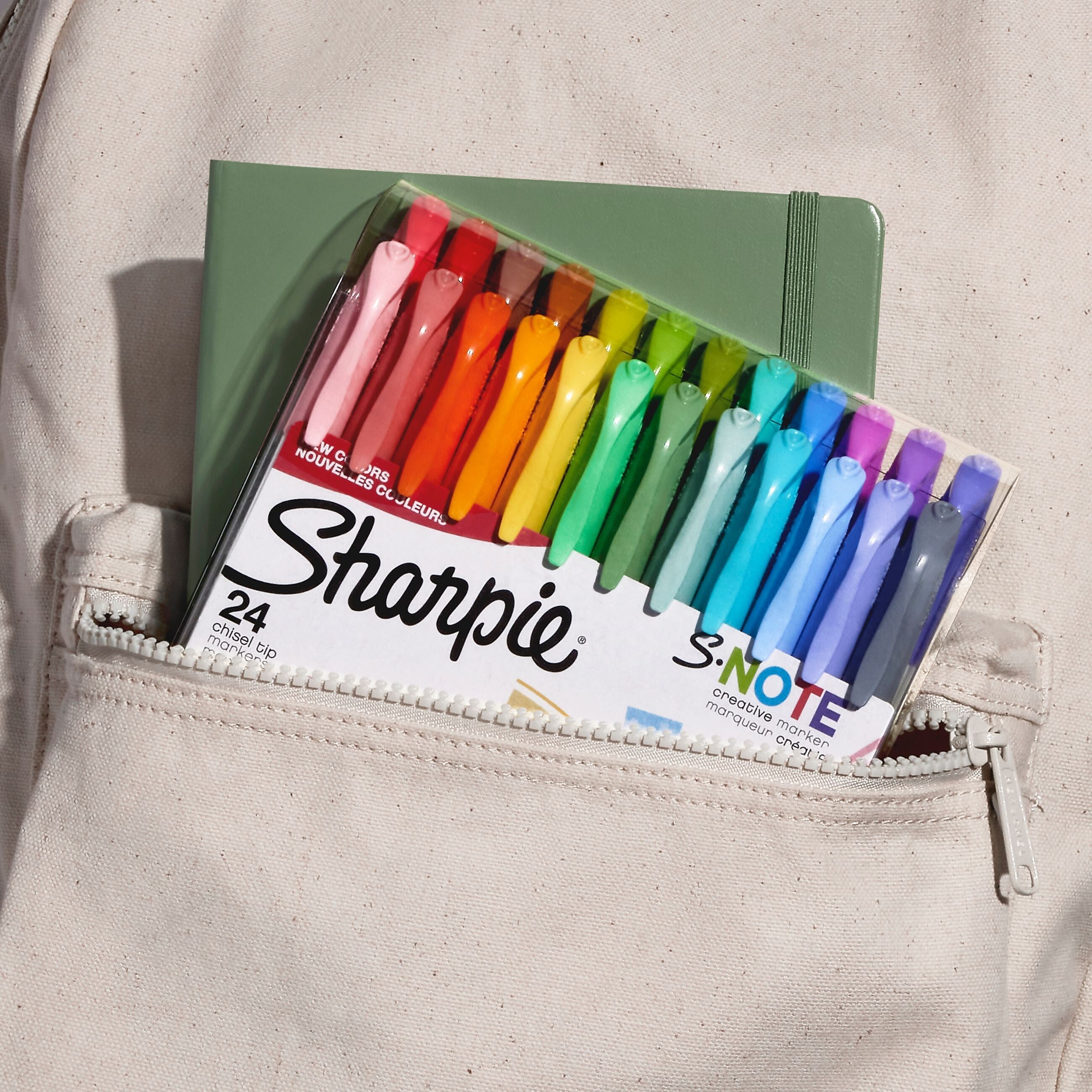 Sharpie S-Note Creative Marker, Chisel Tip, Assorted, 24/Pack