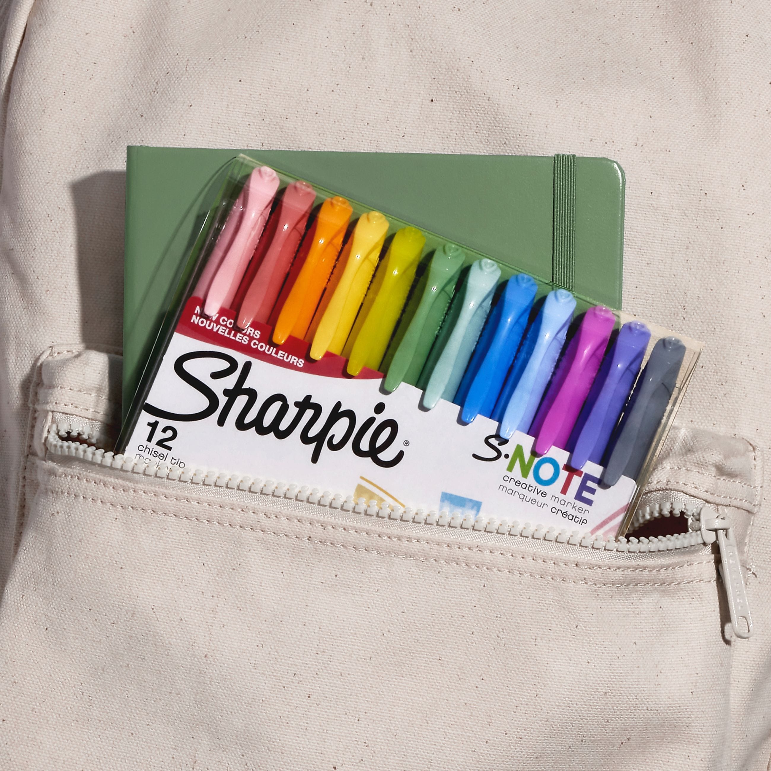 Sharpie S-Note Creative Marker, Chisel Tip, Assorted, Dozen