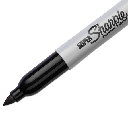 Sharpie Super Permanent Marker, Fine Tip, Black, Dozen