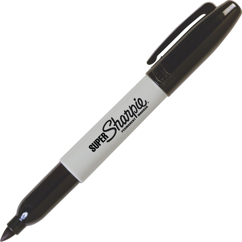 Sharpie Super Permanent Markers, Broad Fine Tip, Black