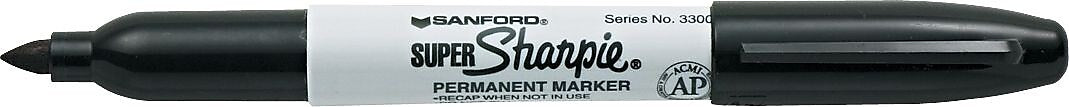 Sharpie Super Permanent Markers, Broad Fine Tip, Black