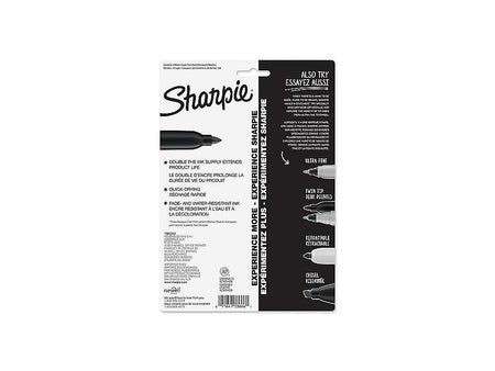 Sharpie Super Permanent Markers, Fine Tip, Black, 6/Pack