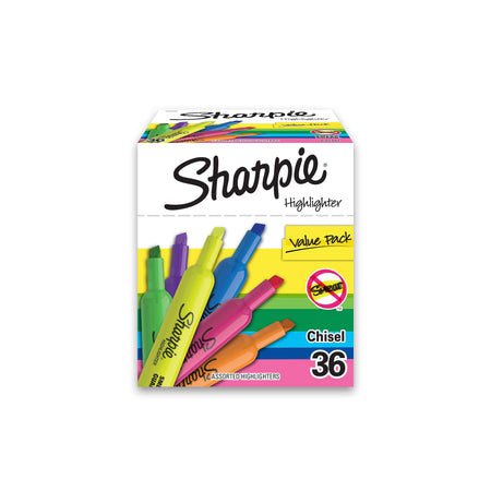 Sharpie Tank Highlighter, Chisel Tip, Assorted, 36/Pack