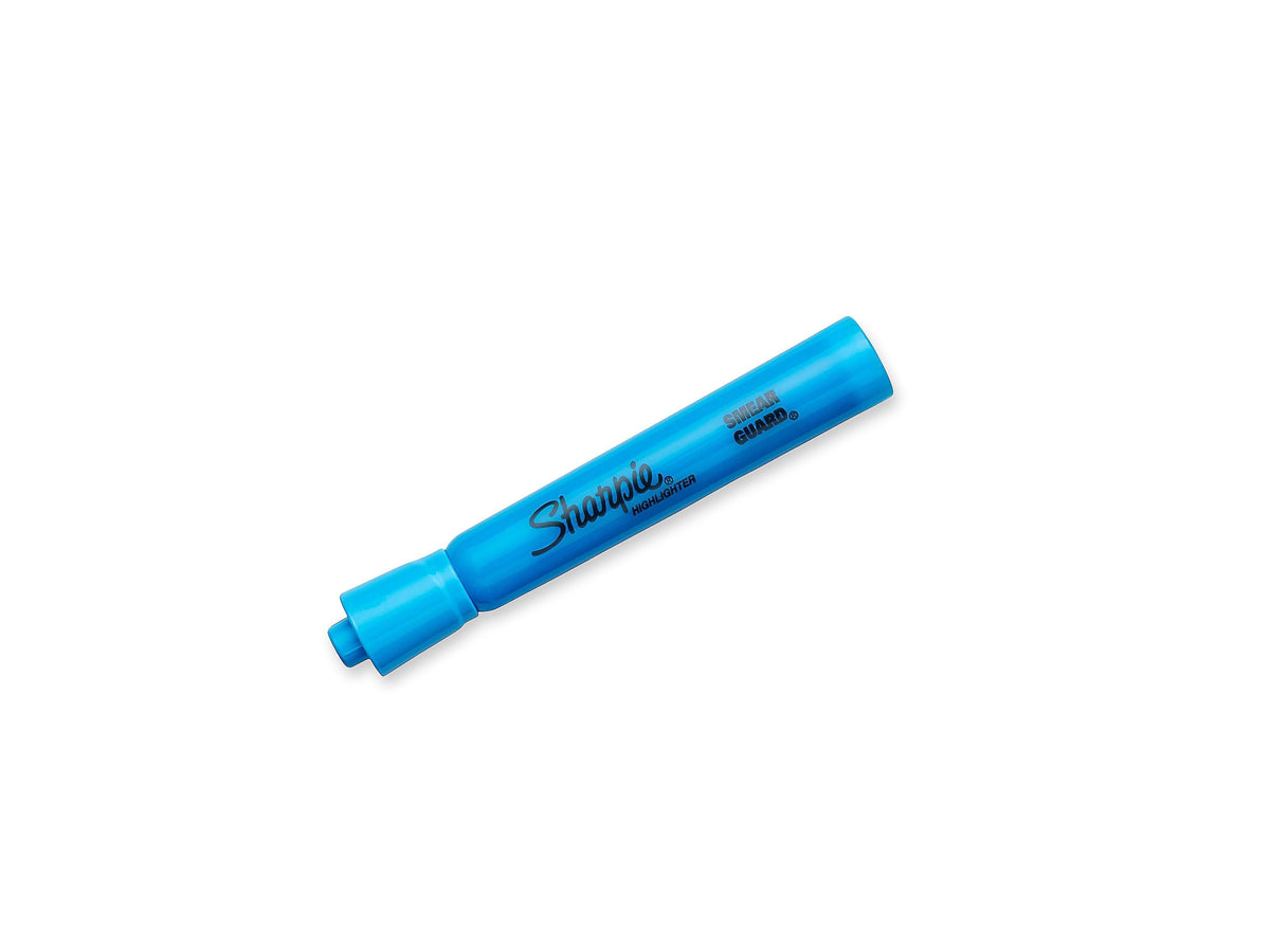 Sharpie Tank Highlighter, Chisel Tip, Fluorescent Blue, Dozen