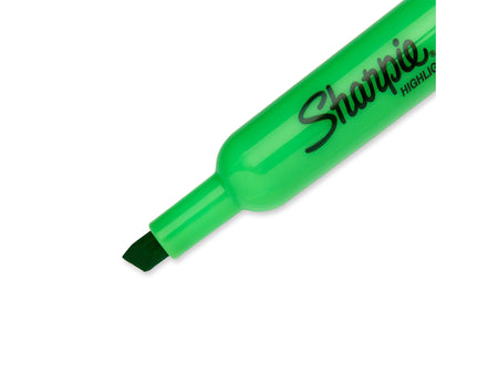 Sharpie Tank Highlighter, Chisel Tip, Fluorescent Green, Dozen