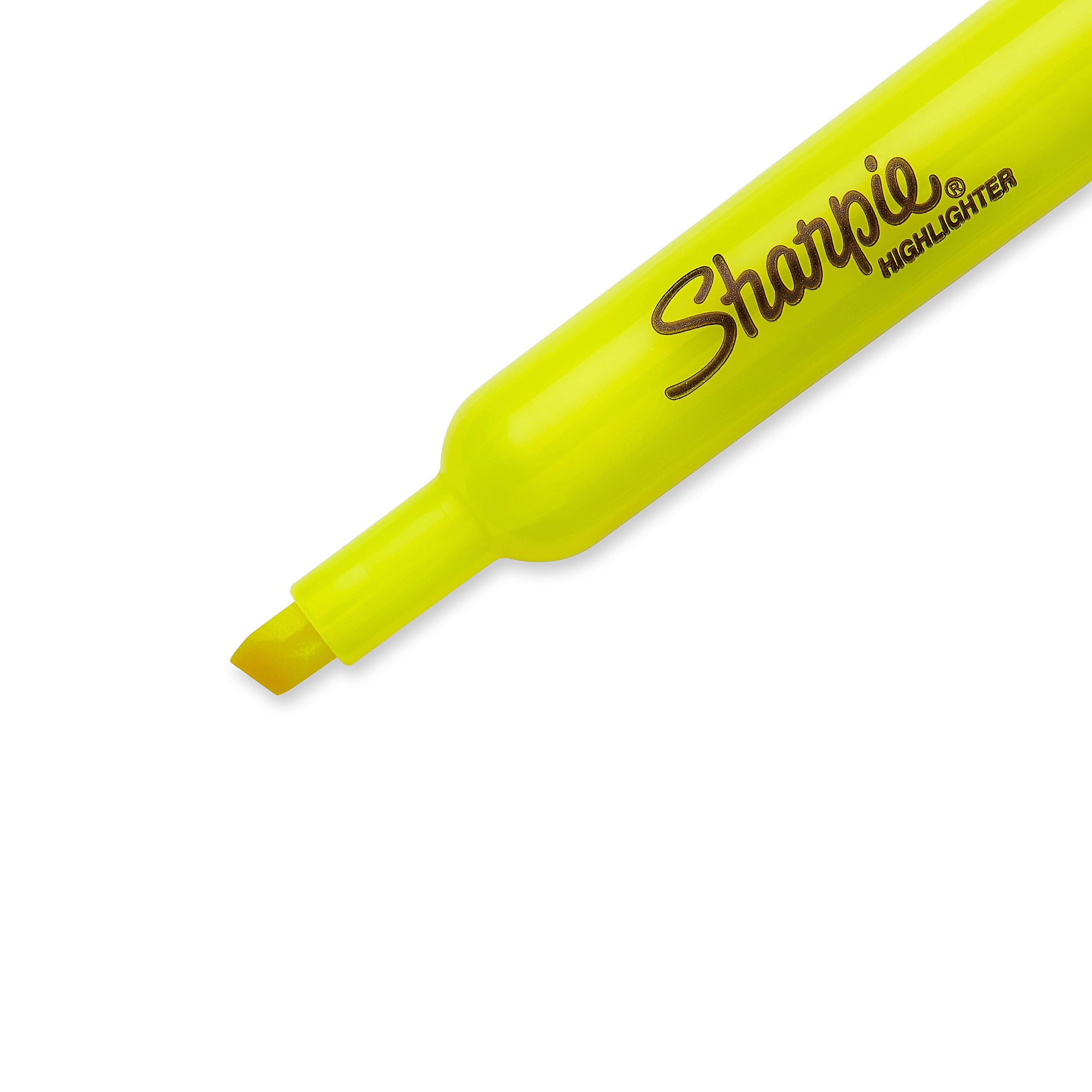 Sharpie Tank Highlighter, Chisel Tip, Fluorescent Yellow, 36/Pack