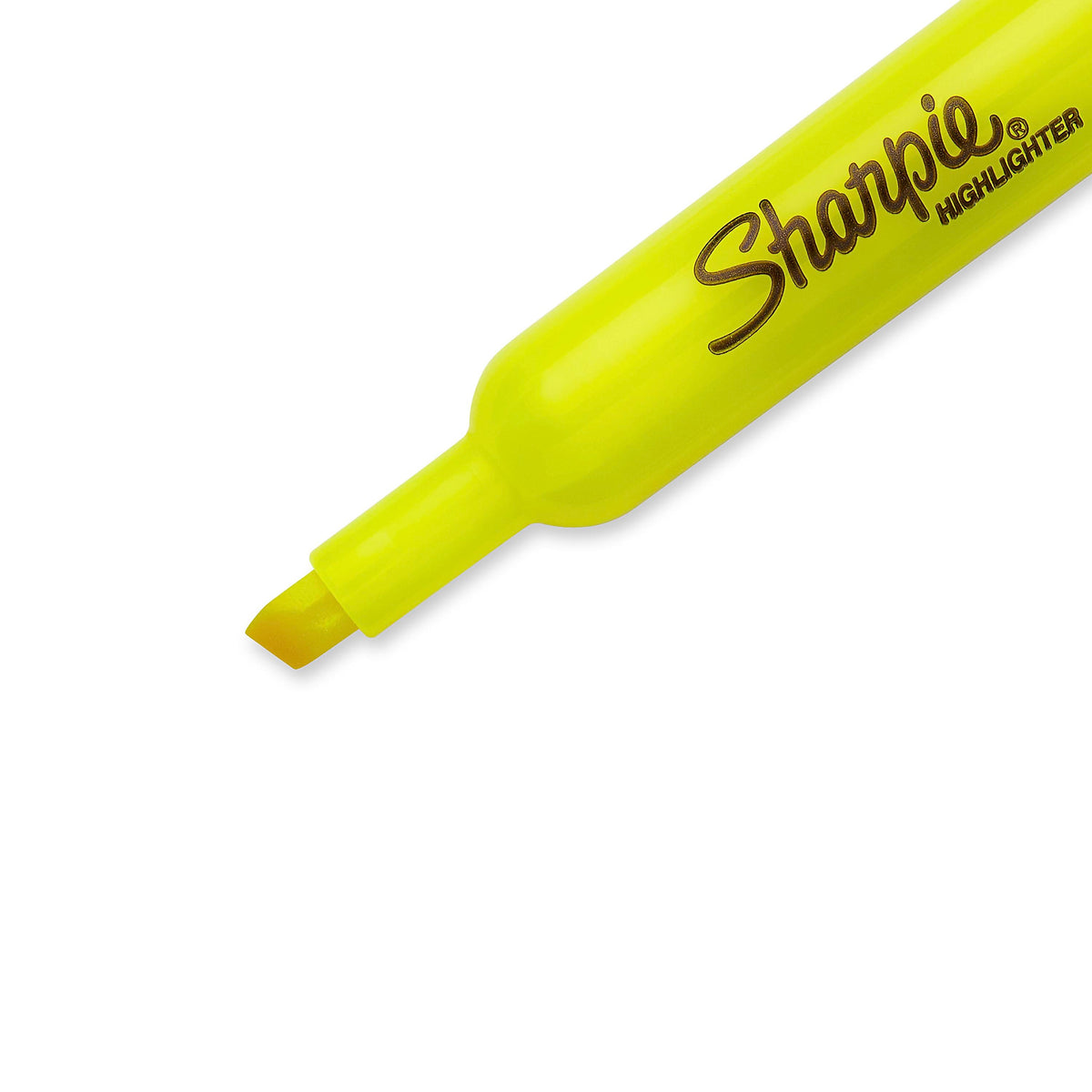 Sharpie Tank Highlighter, Chisel Tip, Fluorescent Yellow, 4/Pack