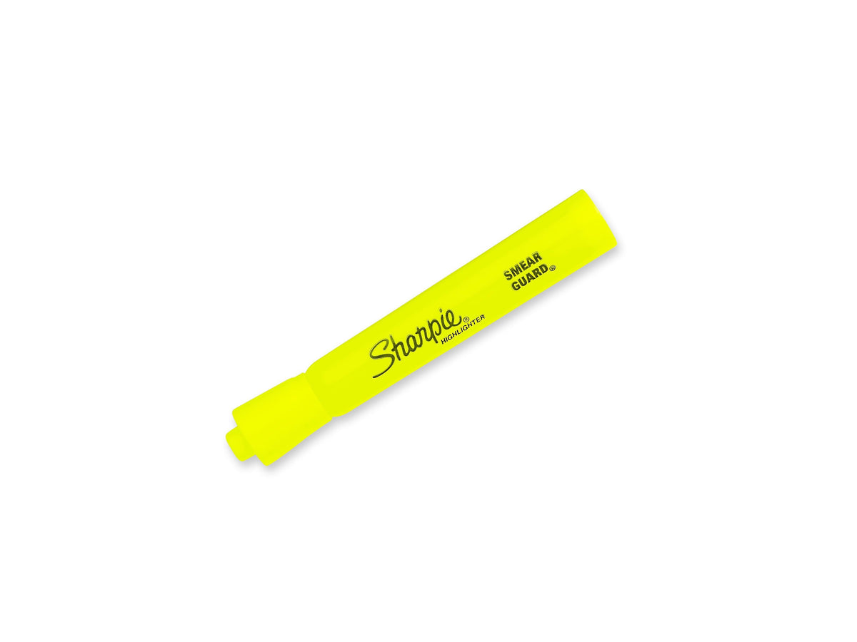 Sharpie Tank Highlighter, Chisel Tip, Fluorescent Yellow, Dozen