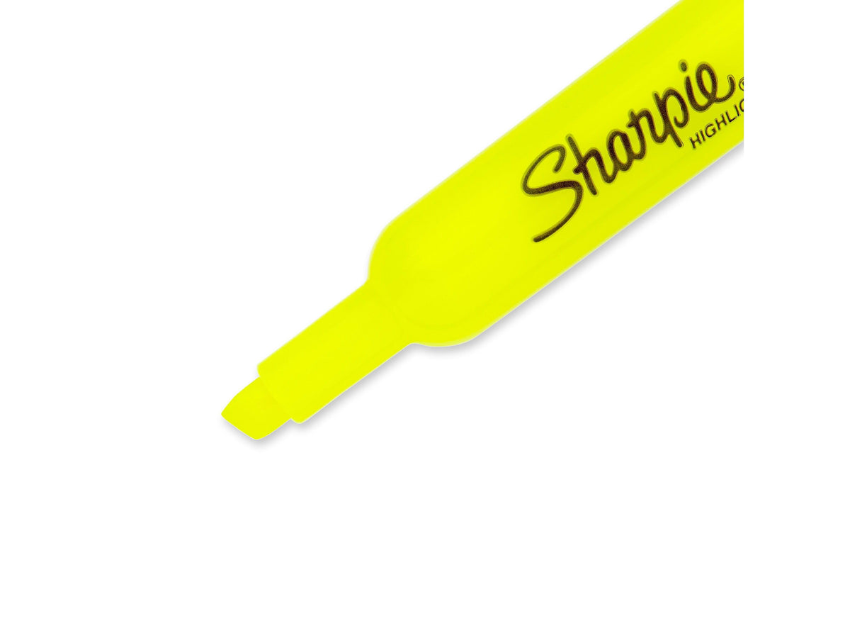 Sharpie Tank Highlighter, Chisel Tip, Fluorescent Yellow, Dozen