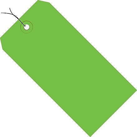 Shipping Pre-Wired Tag, 13 Pt, 4 3/4" x 2 3/8", Green, 1000/Case
