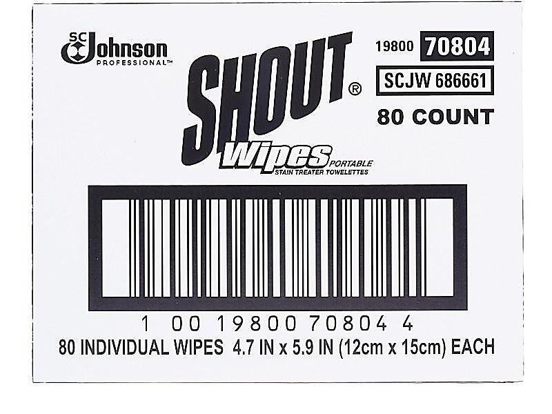 Shout Laundry Stain Remover Wipes, 80/Box