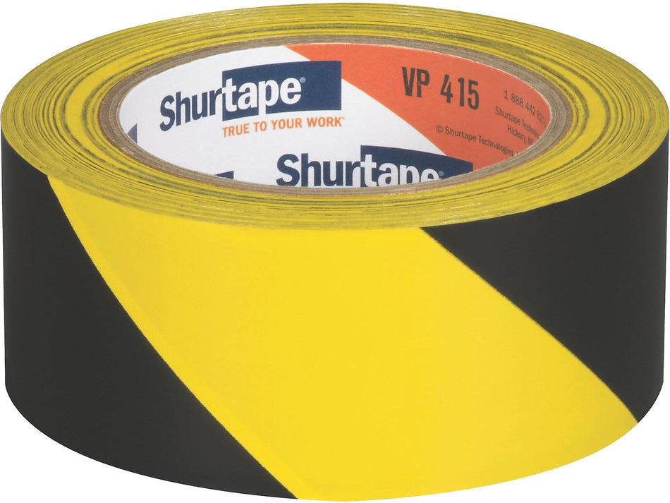 Shurtape VP 415 Safety Tape, 1.96" x 33 Yds., Black/Yellow, 24/Carton