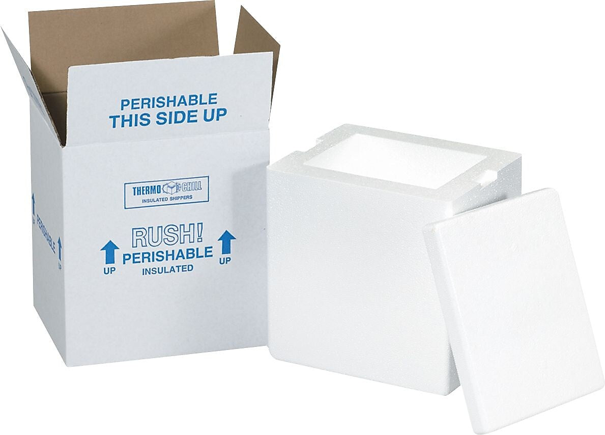 SI Products Insulated Shipper, 8" x 6" x 9", White, Each