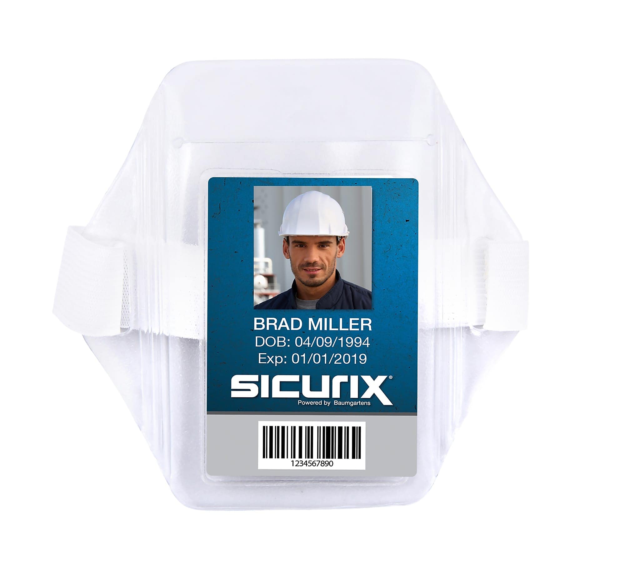 Sicurix Armband Badge Holder Vertical Elastic Strap, 2-1/2