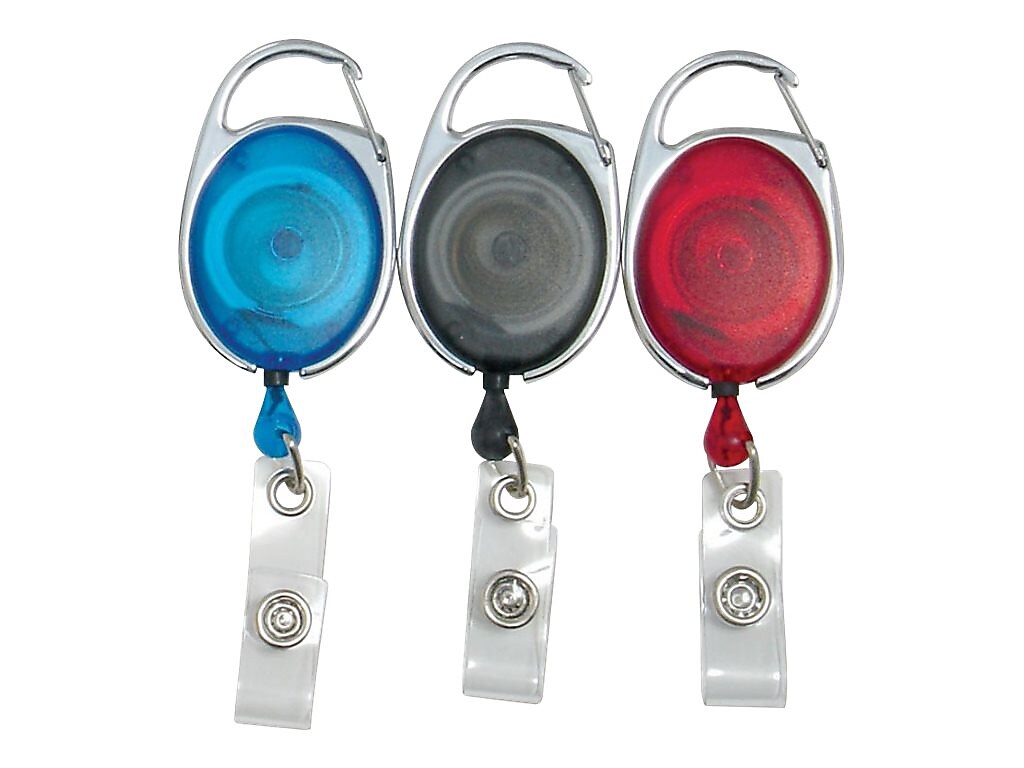SICURIX Badge Reels, Assorted Colors, 3/Pack