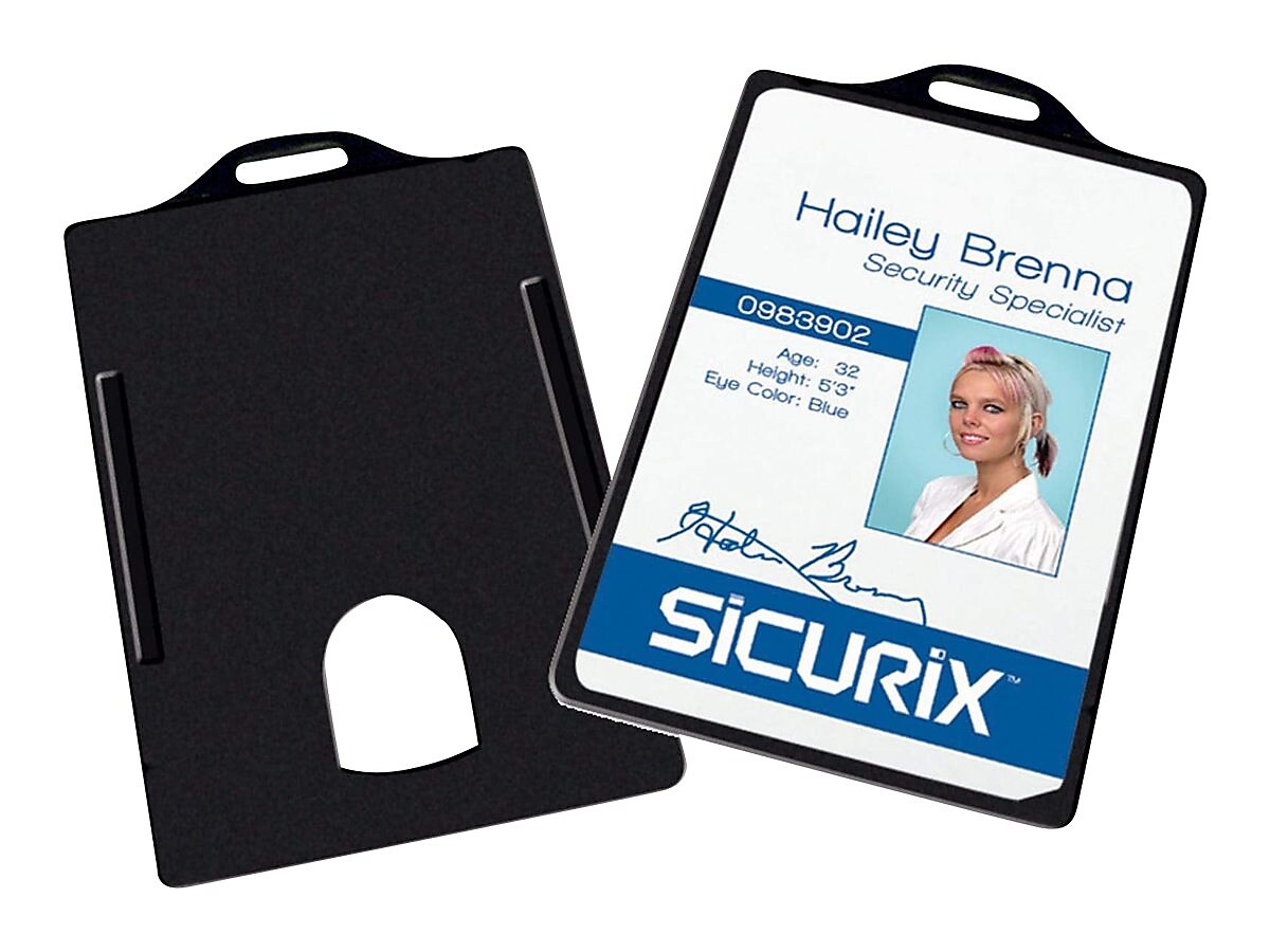 SICURIX ID Badge Holders, Black, 25/Box