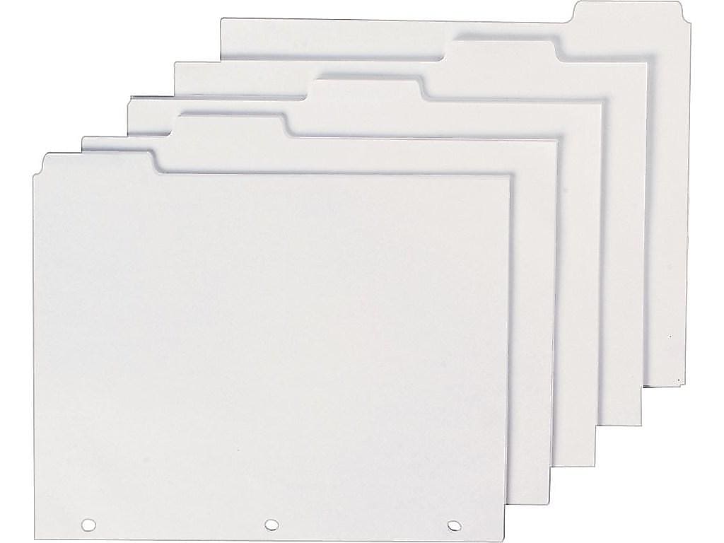 SKILCRAFT Blank Index Dividers, White, 100/Set