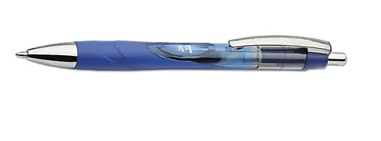 Skilcraft Vista Retractable Rollerball Pens, Medium Point, Blue Ink, Dozen