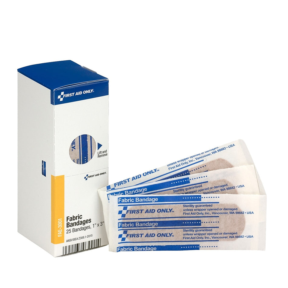 SmartCompliance 1" x 3" Fabric Adhesive Bandages, 25/Box