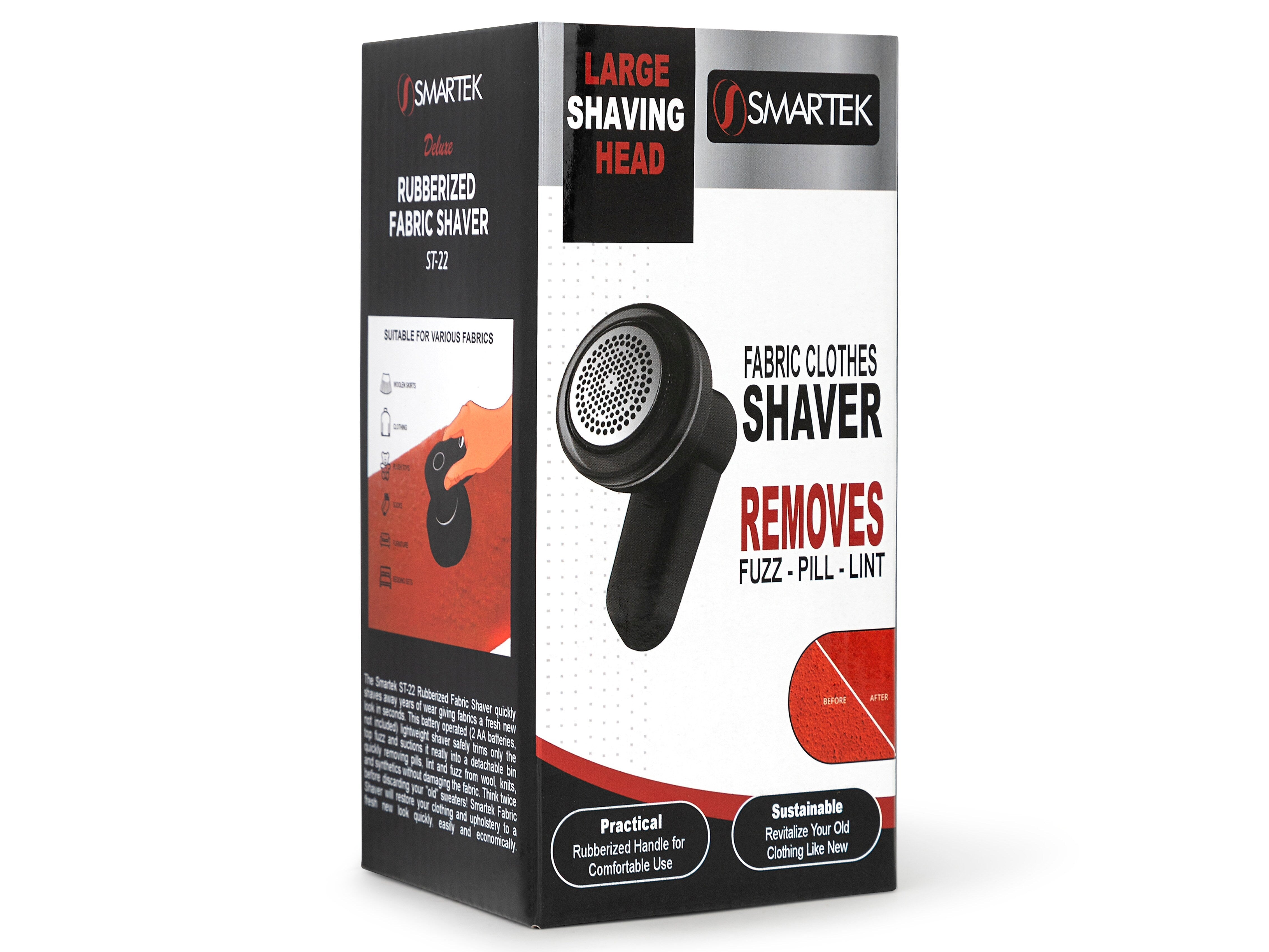 Smartek Lint and Fuzz Remover Fabric Shaver, Black