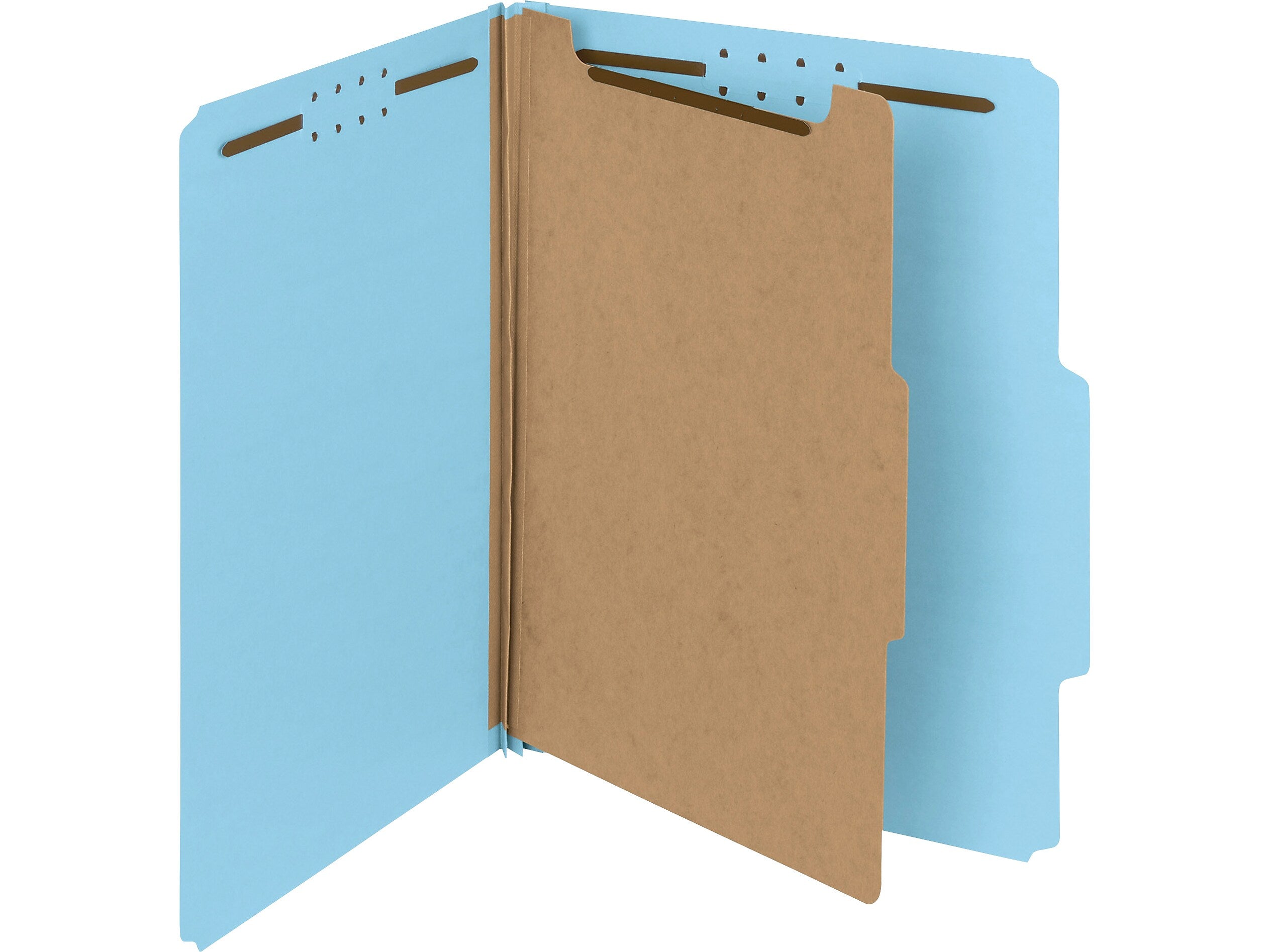 Smead 100% Recycled Pressboard Classification Folder, 1 Divider, 2