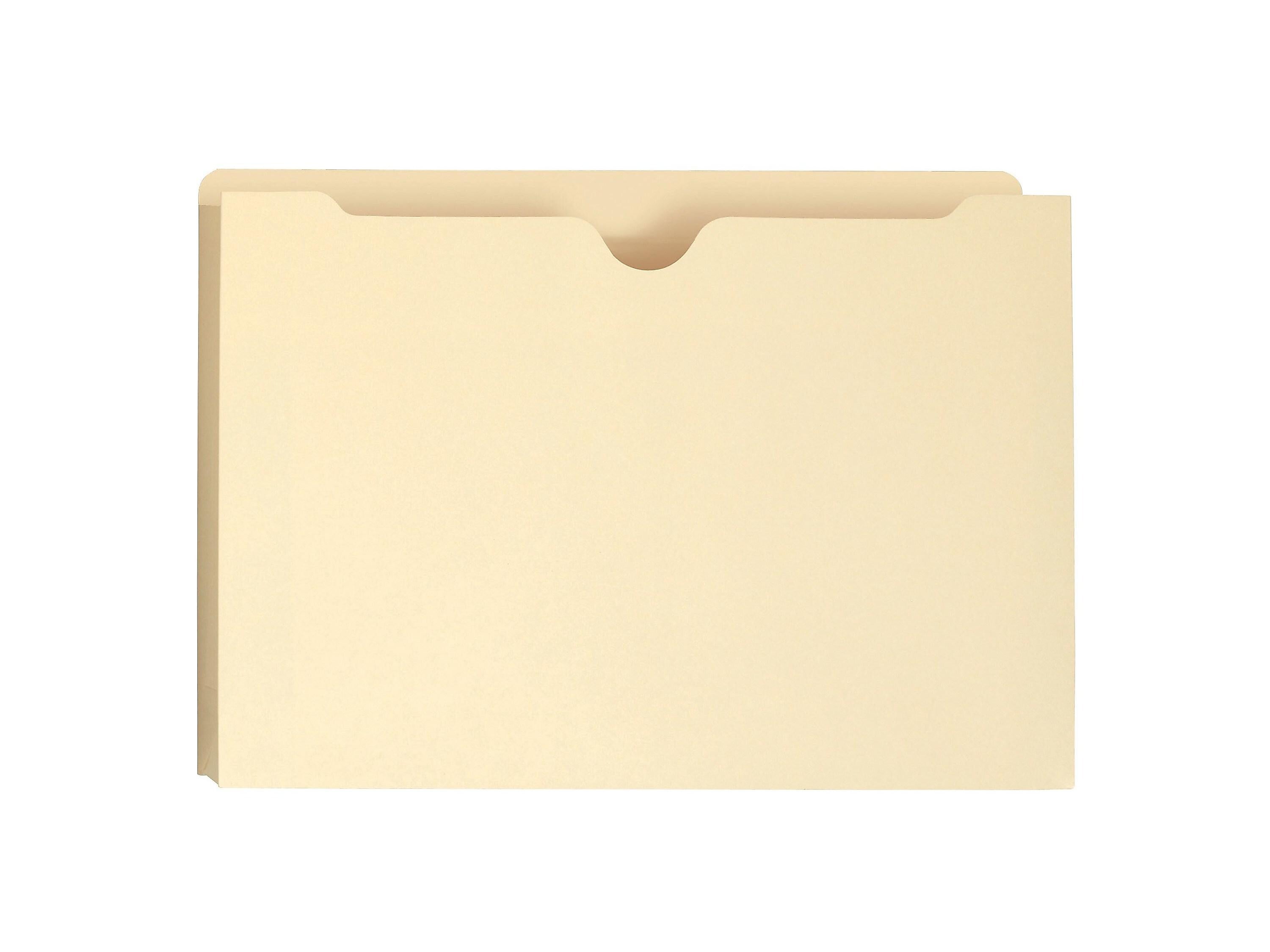 Smead 100% Recycled Reinforced File Jackets, Straight-Cut Tab, 2