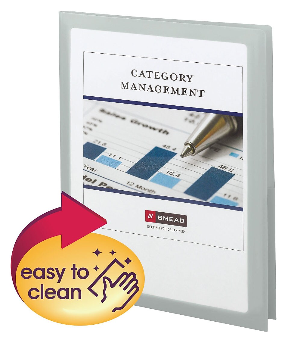 Smead 2-Pocket Presentation Folder, Oyster, 5/Pack