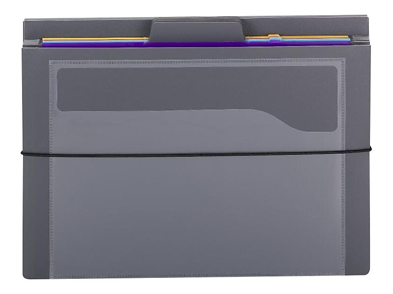 Smead 6 Pocket Cascading Poly Letter Size Wall Organizer, Gray/Bright Pockets