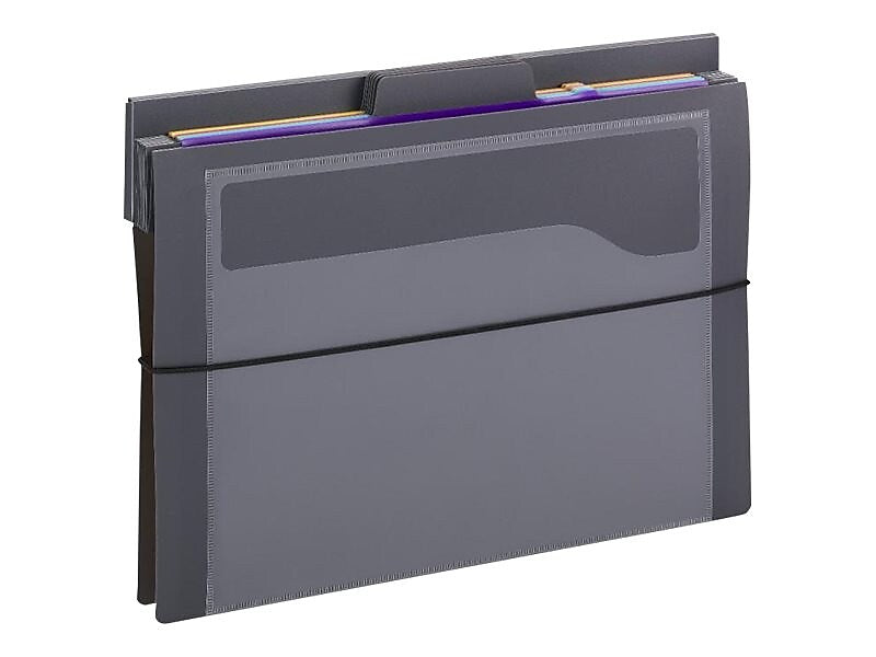 Smead 6 Pocket Cascading Poly Letter Size Wall Organizer, Gray/Bright Pockets