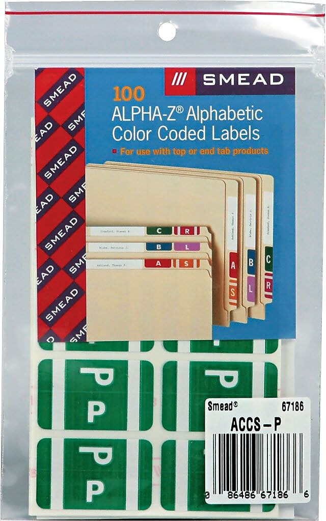 Smead® Alpha-Z Color-Coded Second Letter 