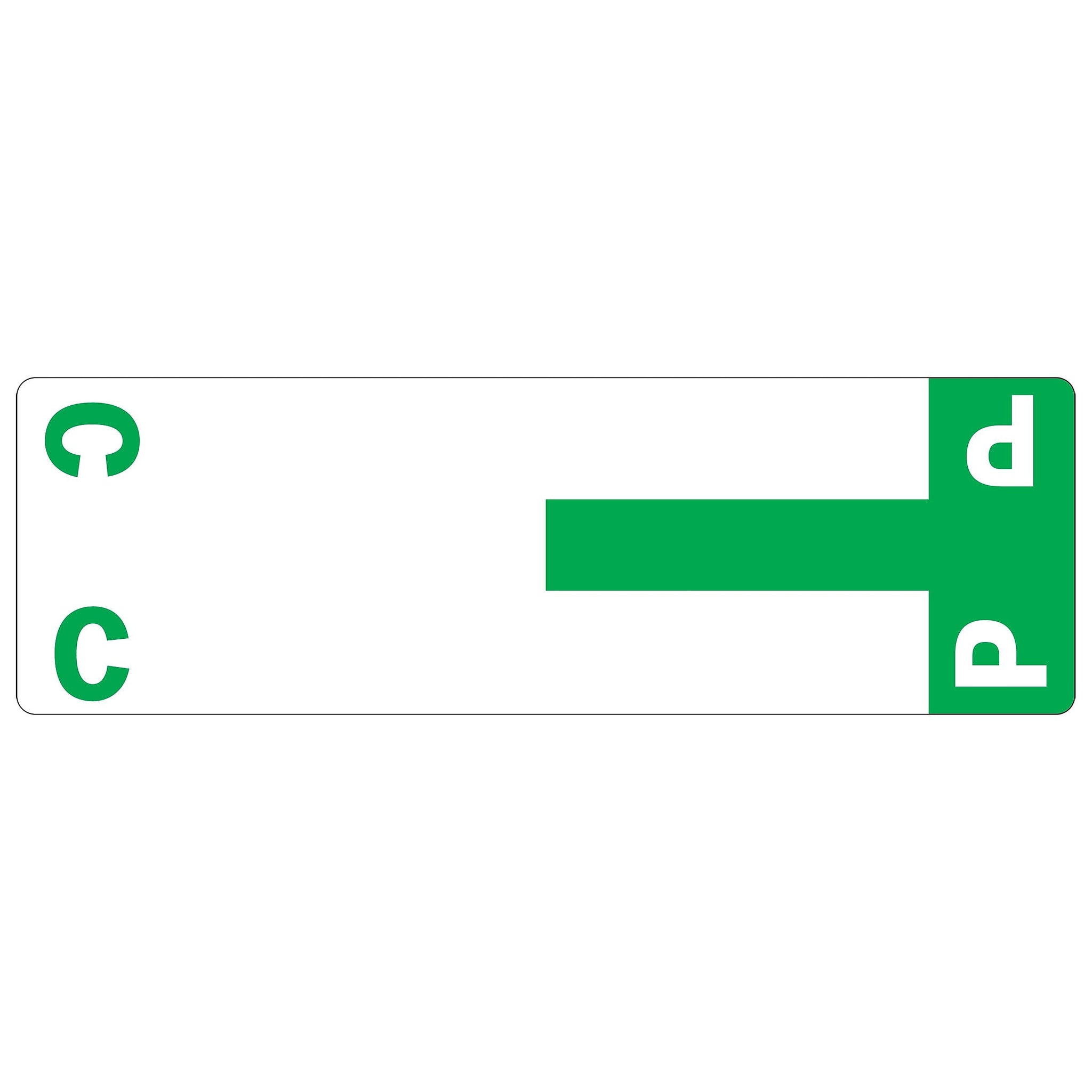 Smead AlphaZ NCC Color-Coded Name Labels, C&P, Label Sheet, Dark Green, 100/Pk