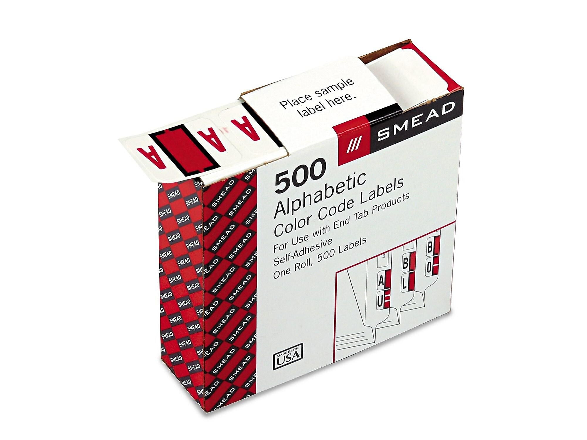 Smead BCCR Color Coded Alphabetic Labels, 1