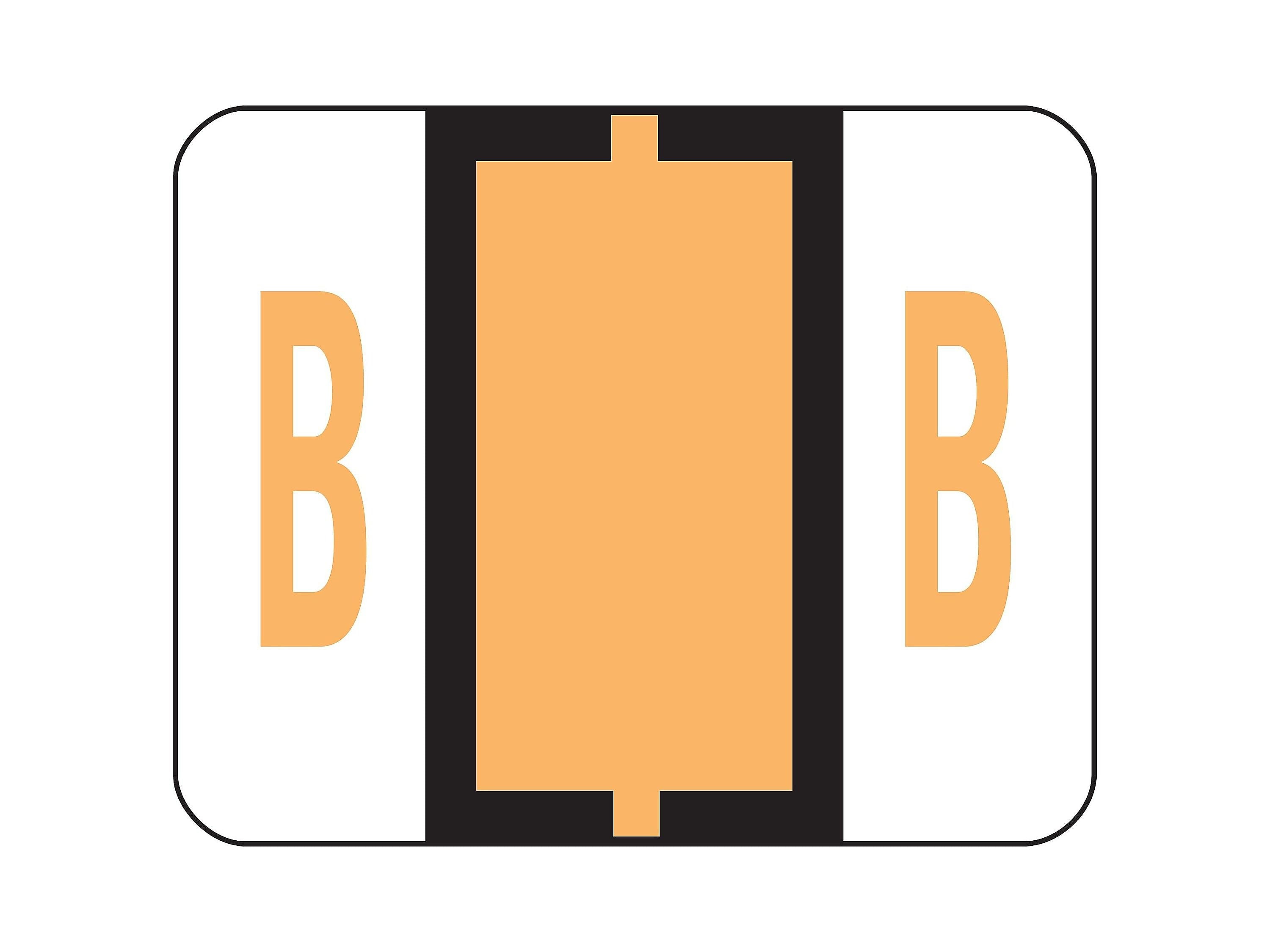 Smead BCCR Color Coded Alphabetic Labels, B, Light Orange, 500/Roll