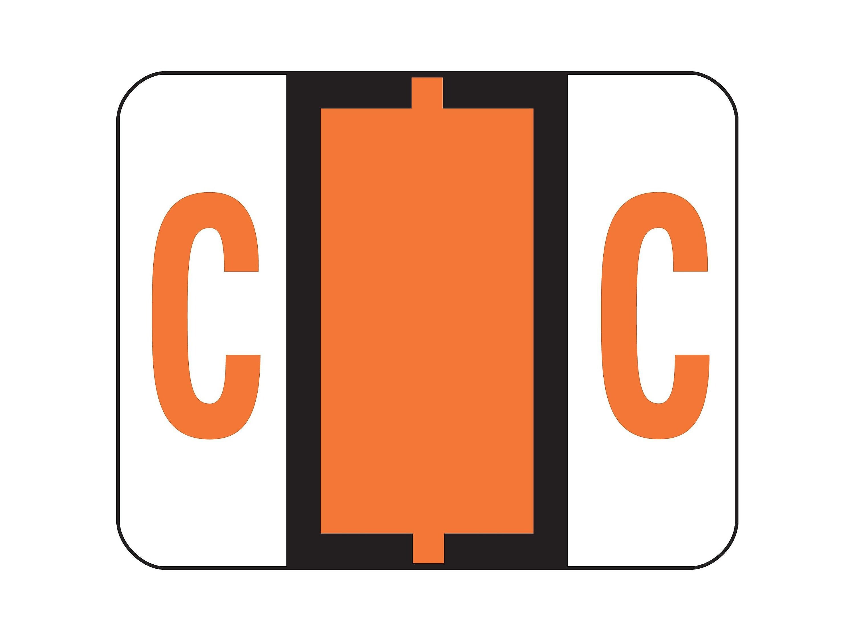 Smead BCCR Color Coded Alphabetic Labels, C, Dark Orange, 500/Roll