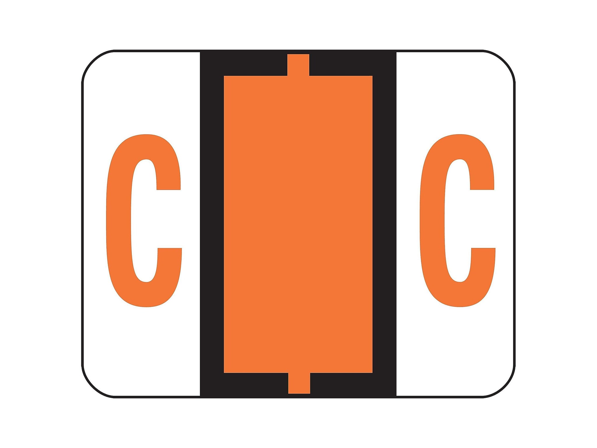Smead BCCR Color Coded Alphabetic Labels, C, Dark Orange, 500/Roll