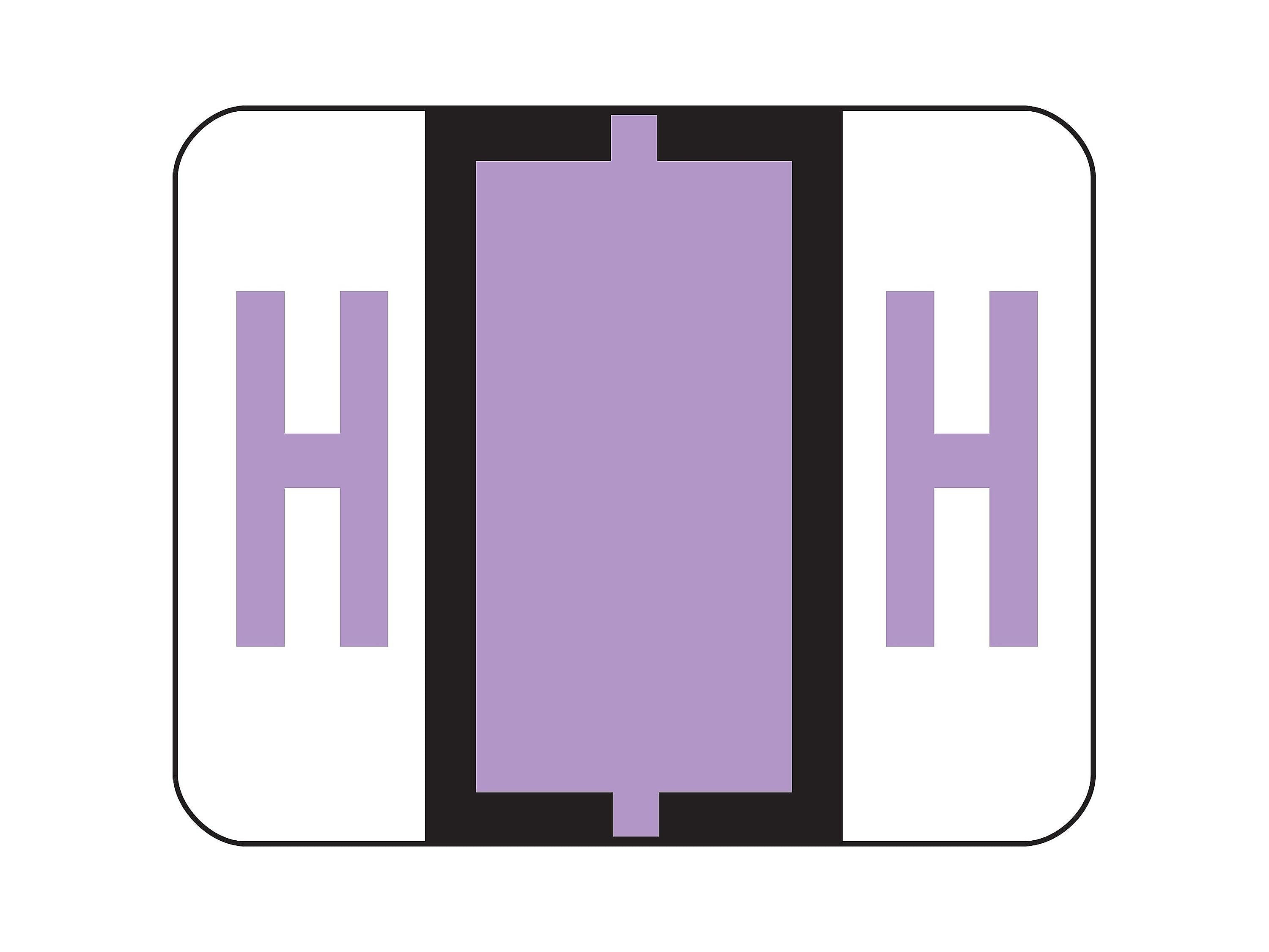 Smead BCCR Color Coded Alphabetic Labels, H, Lavender, 500/Roll