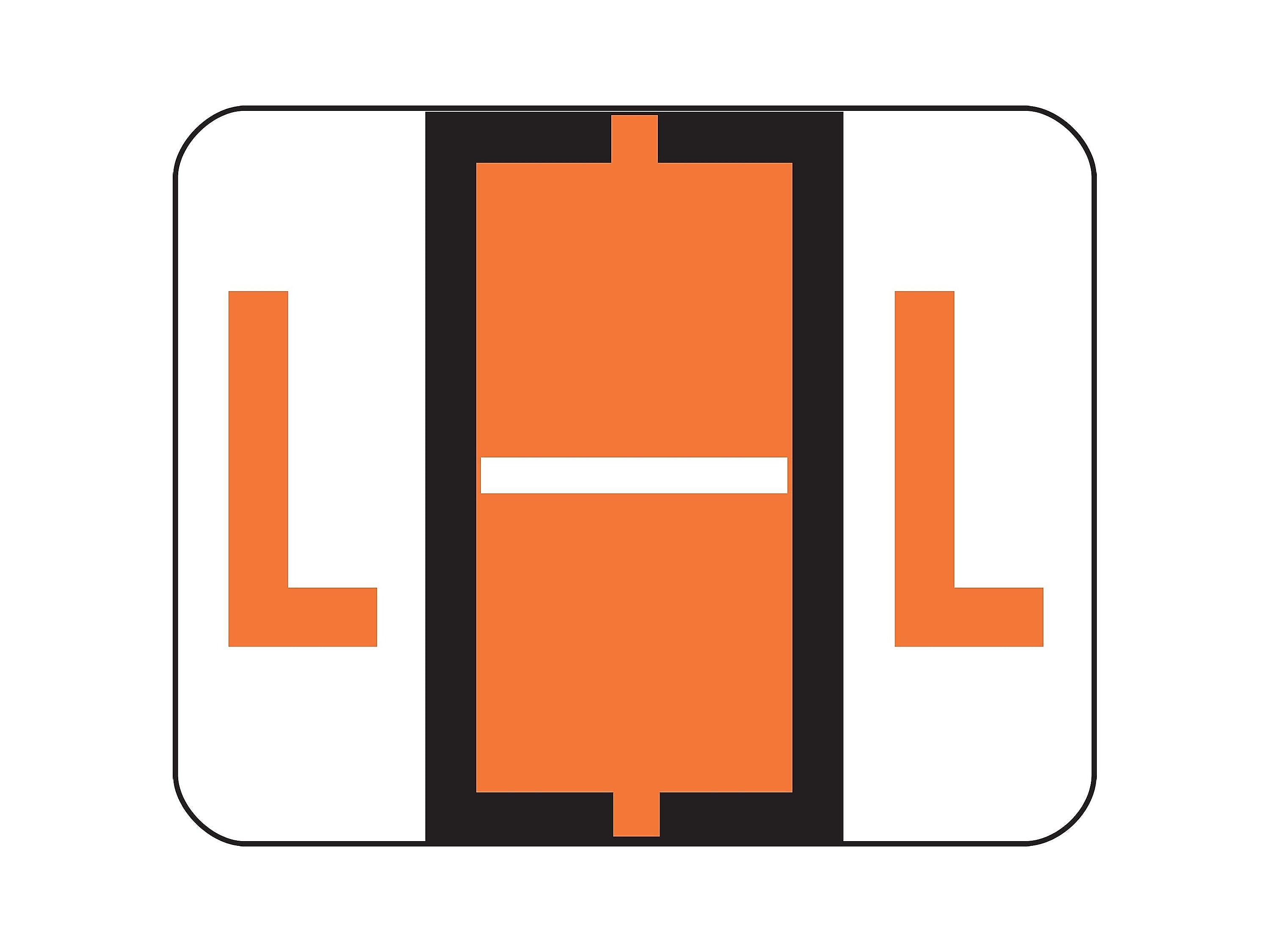 Smead BCCR Color Coded Alphabetic Labels, L, Dark Orange, 500/Roll