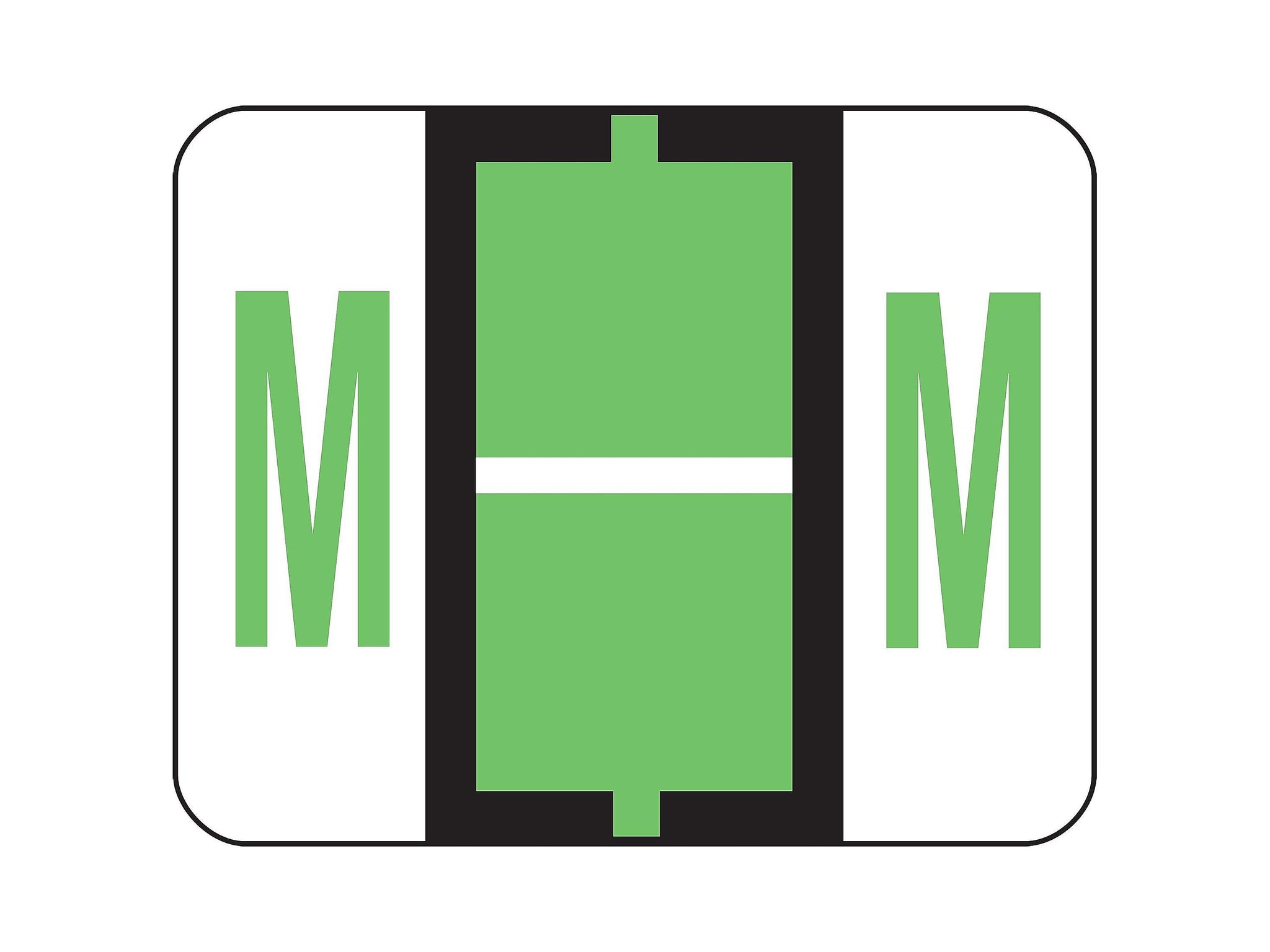 Smead BCCR Color Coded Alphabetic Labels, M, Light Green, 500/Roll
