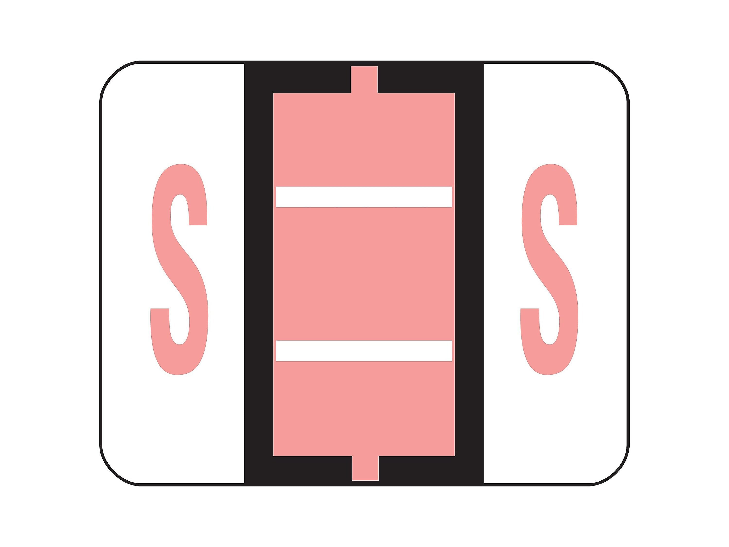 Smead BCCR Color Coded Alphabetic Labels, S, Pink, 500/Roll