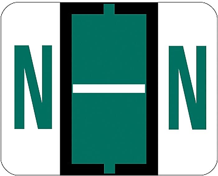 Smead BCCR Labels File Folder Label, N, Dark Green, 500 Labels/Pack