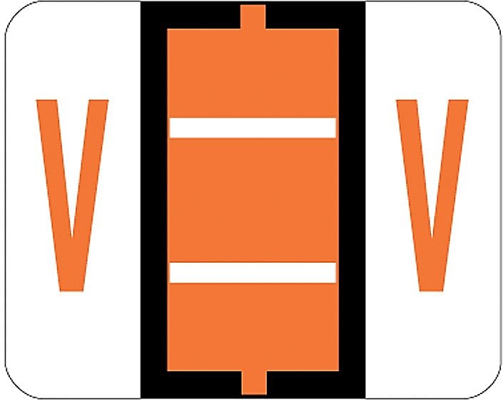 Smead BCCR Labels File Folder Label, V, Dark Orange, 500 Labels/Pack